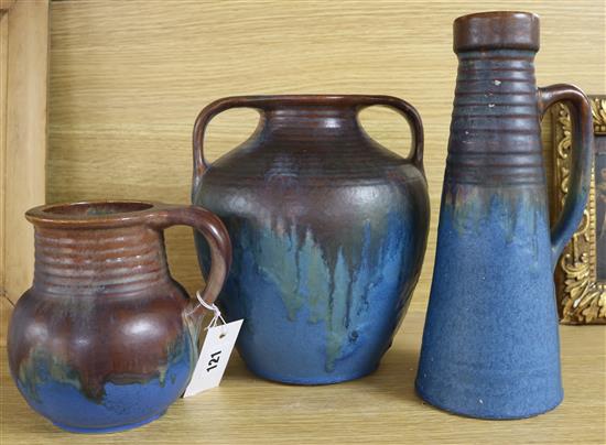 Three Denby pottery jugs